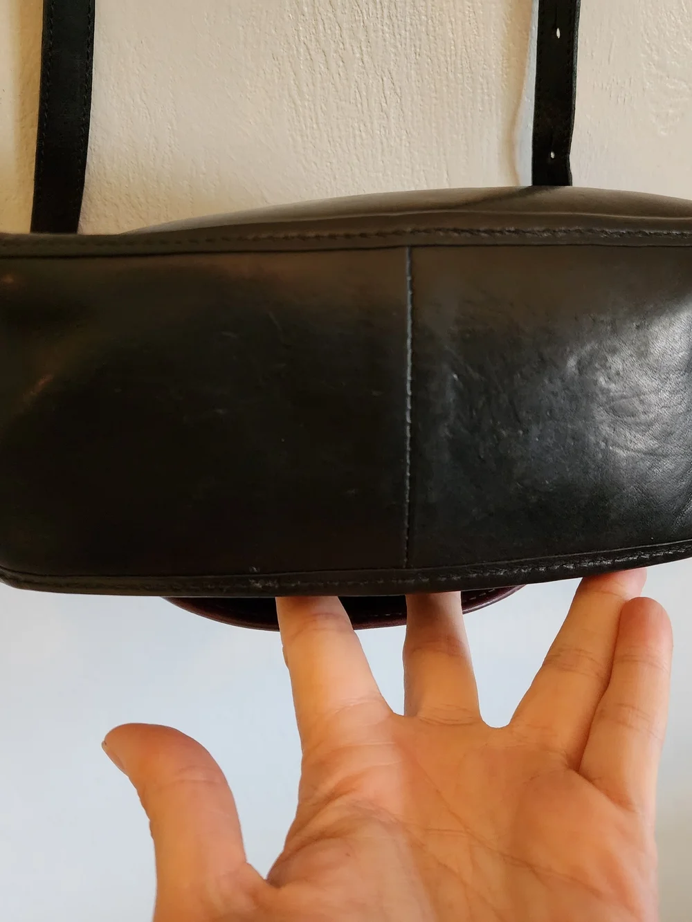 Vintage Brahmin Black Leather Crossbody with Brown Woven Flap